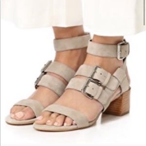 Rebecca Minkoff llana heels in taupe suede